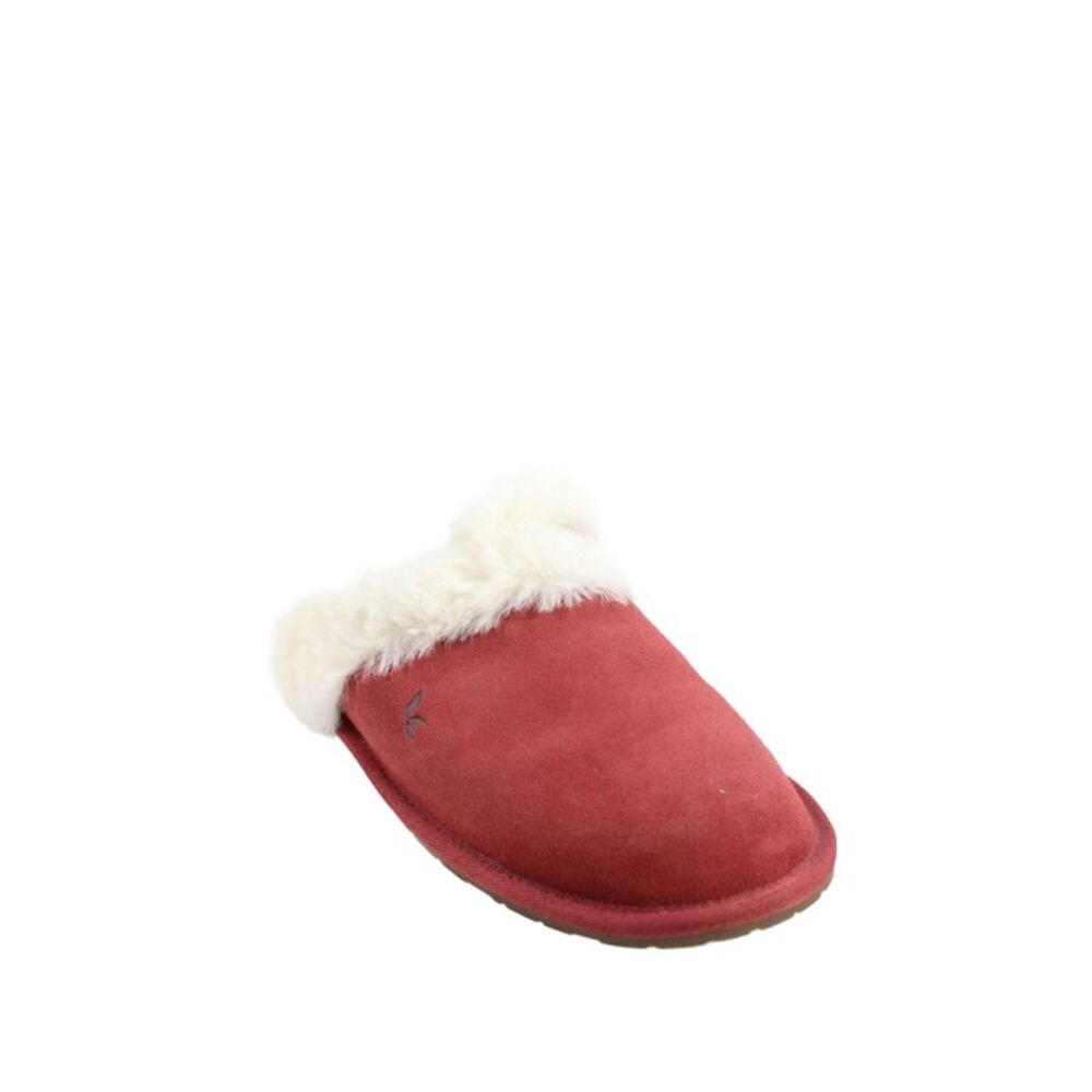 Koolaburra Womens Suede Fuzzy Fur Lined Slipper Shoes Red Size 9